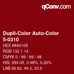Color code: Dupli-Color Auto-Color - 5-0310 | qconv.com