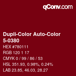 Color code: Dupli-Color Auto-Color - 5-0380 | qconv.com