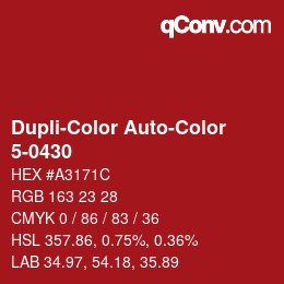 Color code: Dupli-Color Auto-Color - 5-0430 | qconv.com
