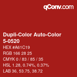 Color code: Dupli-Color Auto-Color - 5-0520 | qconv.com