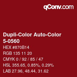 Color code: Dupli-Color Auto-Color - 5-0560 | qconv.com