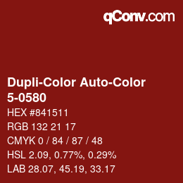 Color code: Dupli-Color Auto-Color - 5-0580 | qconv.com