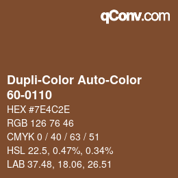 Código de color: Dupli-Color Auto-Color - 60-0110 | qconv.com