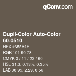 Color code: Dupli-Color Auto-Color - 60-0510 | qconv.com
