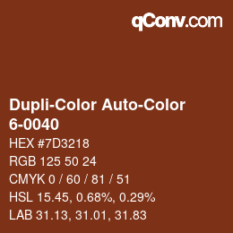 Color code: Dupli-Color Auto-Color - 6-0040 | qconv.com