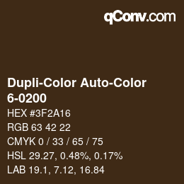 Color code: Dupli-Color Auto-Color - 6-0200 | qconv.com