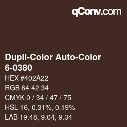 Color code: Dupli-Color Auto-Color - 6-0380 | qconv.com