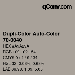 Color code: Dupli-Color Auto-Color - 70-0040 | qconv.com