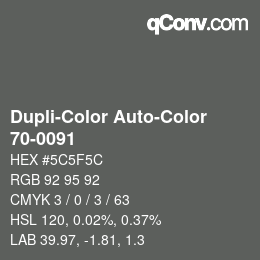 Color code: Dupli-Color Auto-Color - 70-0091 | qconv.com