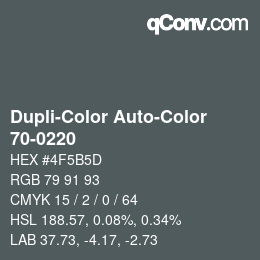 Color code: Dupli-Color Auto-Color - 70-0220 | qconv.com