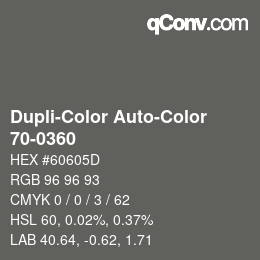 Color code: Dupli-Color Auto-Color - 70-0360 | qconv.com