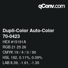 Color code: Dupli-Color Auto-Color - 70-0423 | qconv.com