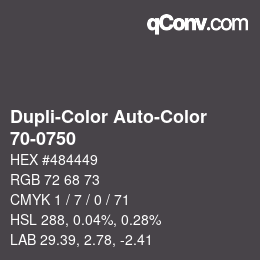 Color code: Dupli-Color Auto-Color - 70-0750 | qconv.com