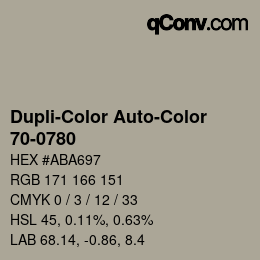 Color code: Dupli-Color Auto-Color - 70-0780 | qconv.com