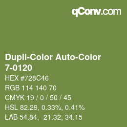 Color code: Dupli-Color Auto-Color - 7-0120 | qconv.com