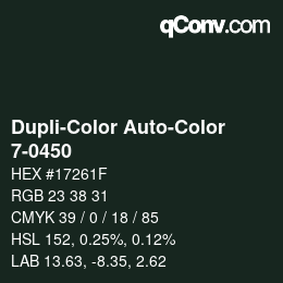 Color code: Dupli-Color Auto-Color - 7-0450 | qconv.com