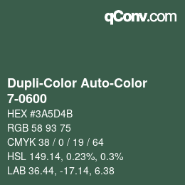 Código de color: Dupli-Color Auto-Color - 7-0600 | qconv.com