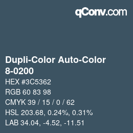 Código de color: Dupli-Color Auto-Color - 8-0200 | qconv.com