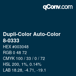 Color code: Dupli-Color Auto-Color - 8-0333 | qconv.com