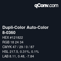 Code couleur: Dupli-Color Auto-Color - 8-0360 | qconv.com