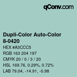 Code couleur: Dupli-Color Auto-Color - 8-0420 | qconv.com