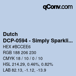 Código de color: Dutch - DCP-0594 - Simply Sparkling | qconv.com