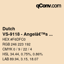 カラーコード: Dutch - VS-9118 - Angelâ€™s Wing | qconv.com