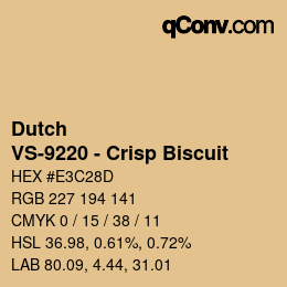 カラーコード: Dutch - VS-9220 - Crisp Biscuit | qconv.com