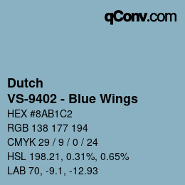 カラーコード: Dutch - VS-9402 - Blue Wings | qconv.com