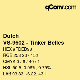 カラーコード: Dutch - VS-9602 - Tinker Belles | qconv.com