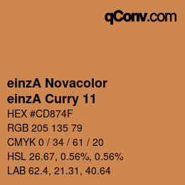 Código de color: einzA Novacolor - einzA Curry 11 | qconv.com