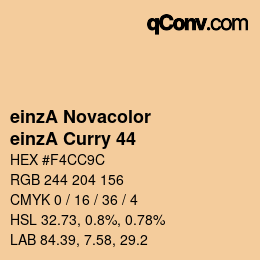 Code couleur: einzA Novacolor - einzA Curry 44 | qconv.com