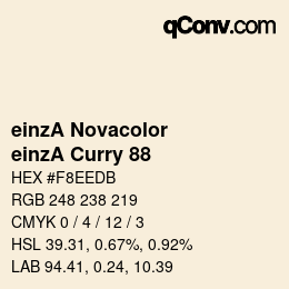 Color code: einzA Novacolor - einzA Curry 88 | qconv.com