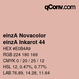 Código de color: einzA Novacolor - einzA Inkarot 44 | qconv.com