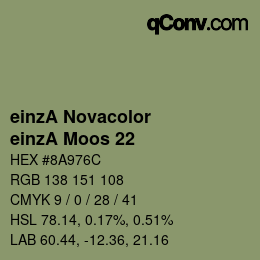 Código de color: einzA Novacolor - einzA Moos 22 | qconv.com