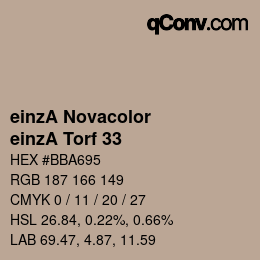 カラーコード: einzA Novacolor - einzA Torf 33 | qconv.com