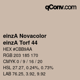 Código de color: einzA Novacolor - einzA Torf 44 | qconv.com