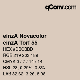 Código de color: einzA Novacolor - einzA Torf 55 | qconv.com