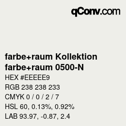 Farbcode: farbe+raum Kollektion - farbe+raum 0500-N | qconv.com