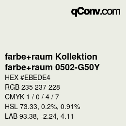 カラーコード: farbe+raum Kollektion - farbe+raum 0502-G50Y | qconv.com