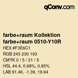 Farbcode: farbe+raum Kollektion - farbe+raum 0510-Y10R | qconv.com