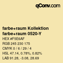 カラーコード: farbe+raum Kollektion - farbe+raum 0520-Y | qconv.com