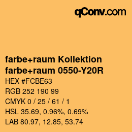 Farbcode: farbe+raum Kollektion - farbe+raum 0550-Y20R | qconv.com