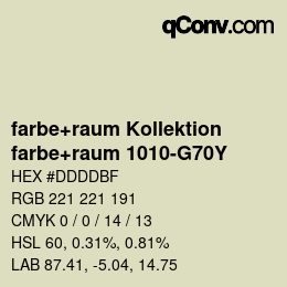 Farbcode: farbe+raum Kollektion - farbe+raum 1010-G70Y | qconv.com