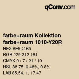 Farbcode: farbe+raum Kollektion - farbe+raum 1010-Y20R | qconv.com