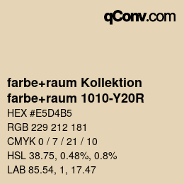 Código de color: farbe+raum Kollektion - farbe+raum 1010-Y20R | qconv.com