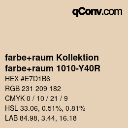 カラーコード: farbe+raum Kollektion - farbe+raum 1010-Y40R | qconv.com