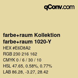 Farbcode: farbe+raum Kollektion - farbe+raum 1020-Y | qconv.com