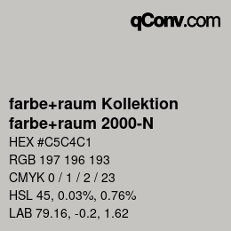 Código de color: farbe+raum Kollektion - farbe+raum 2000-N | qconv.com