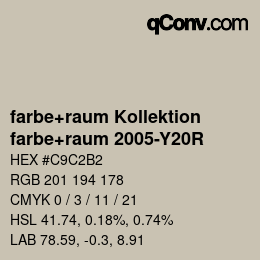 Farbcode: farbe+raum Kollektion - farbe+raum 2005-Y20R | qconv.com